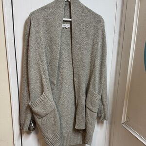 Emory Park Heather Gray Open-Front Cardigan